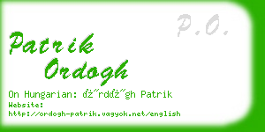 patrik ordogh business card